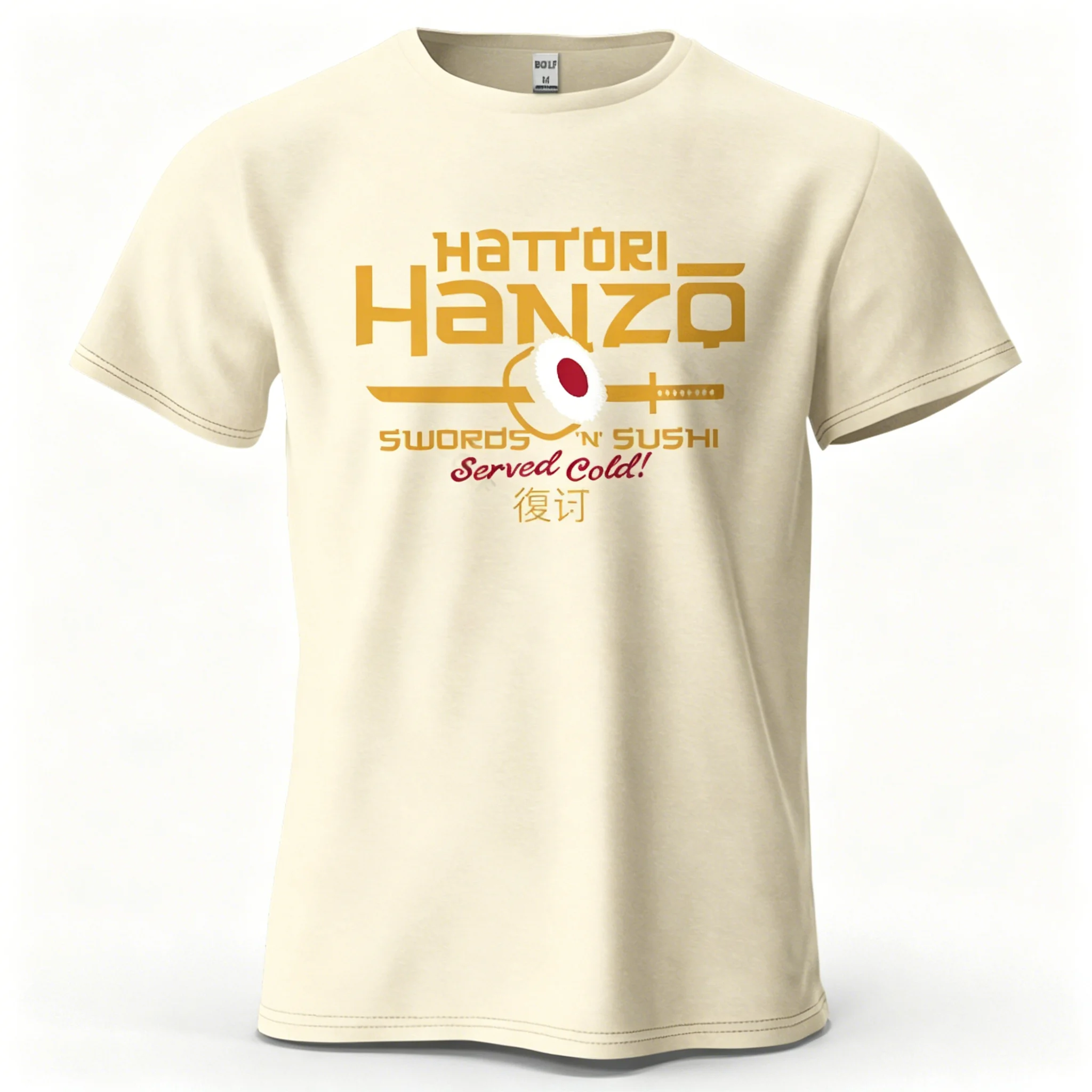 Men Women Hattori Hanzo T-Shirt Swords and Sushi Movie Graphic Tee Casual Japanese Retro Short Sleeve Cotton Streetwear Tshirt
