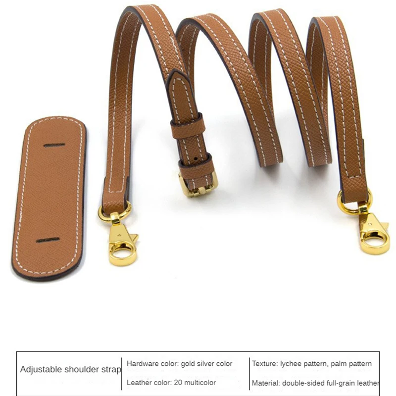 Luxury Genuine Leather Bag Strap Replacement with Shoulder Pads Handbag Accessories for Women Bags Belt Adjustable 105-120cm