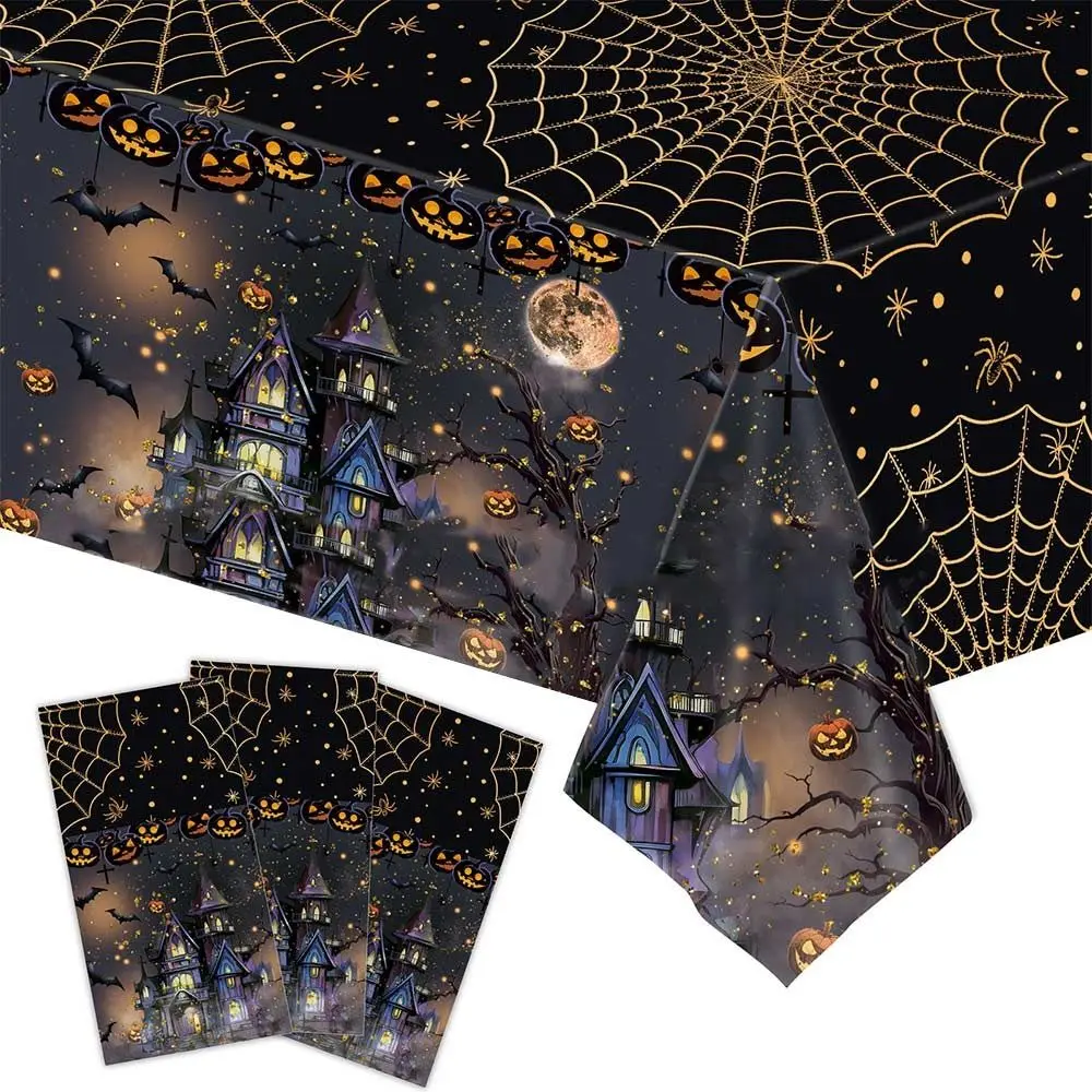 New Plastic Halloween Tablecloth Bronzing Table Decoration D