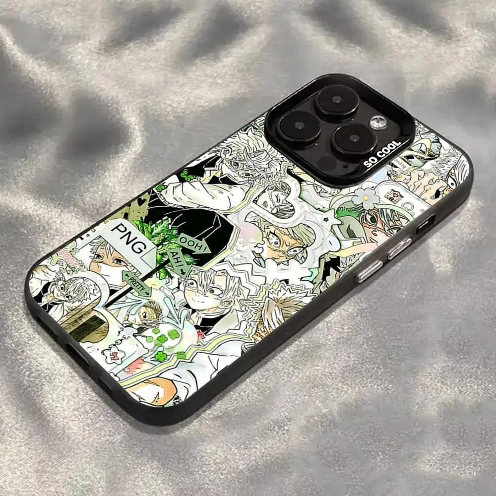 حافظة هاتف S-Shinazugawa Sanemi حافظة هاتف أرضية رائعة لهاتف آيفون 16 12 13 14 15 11 ماكس برو بلس ليزر IMD لون شل #6