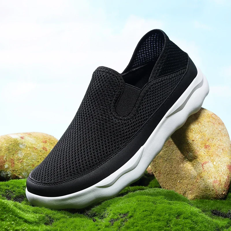 

Men's Shoes Summer Breathable Casual Sneakers Outdoor Travel Walking Flats Non Slip Mesh Sneaker Comfortable Tennis Shoe for Men