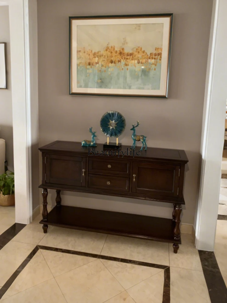 

Vintage Entryway Cabinet Narrow Edge Solid Wood Decorative Wall-Mounted Entryway Table