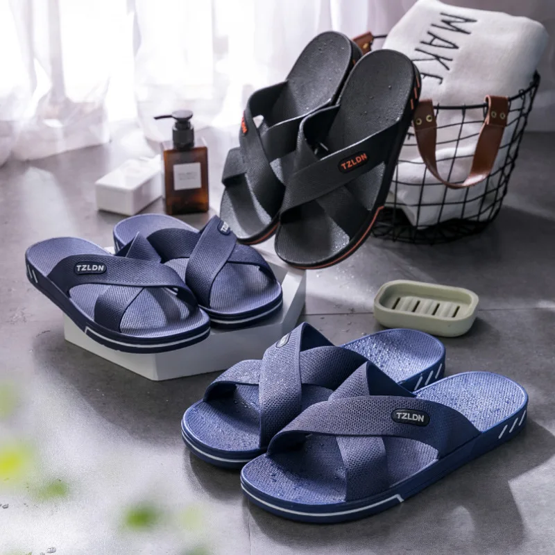 

Extra Large Men's Slippers Summer Bathroom Anti-Slip Outdoor Wearable Slip-On Shoes Breathable PVC Material Comfortable Home ...