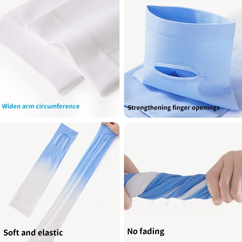 Sunscreen Ice Sleeve Cover Summer Gradient Colour Ice Silk Sleeve Cover Ladies Outdoor UV Mosquito Repellent Cycling Arm Sleeves