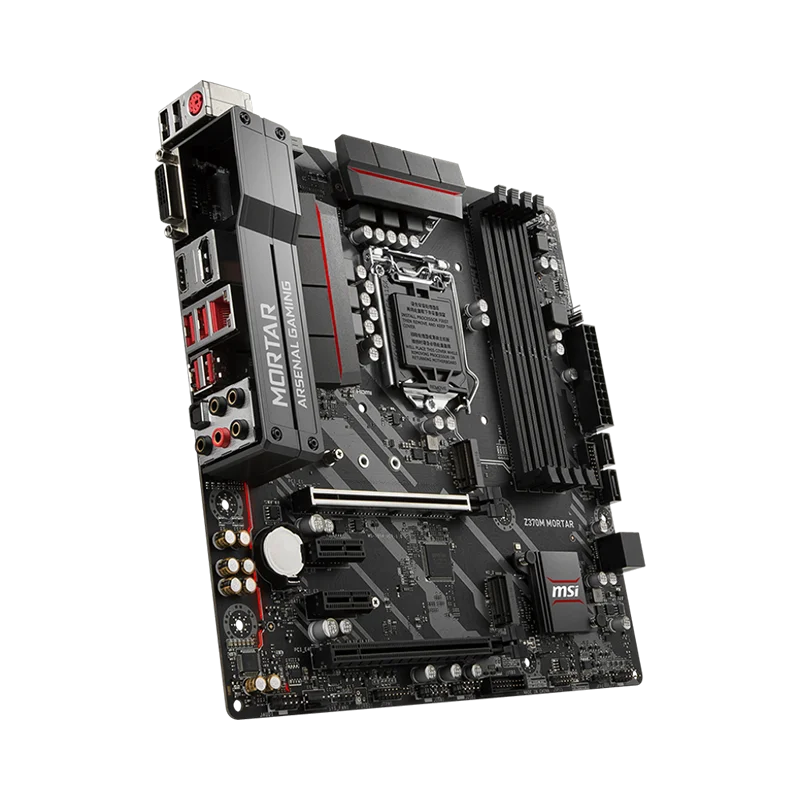 MSI Z370M MORTAR Micro-ATX LGA 1151 Motherboard Intel Z370 DDR4 M.2 DVI-D Support for Gaming And PC Building