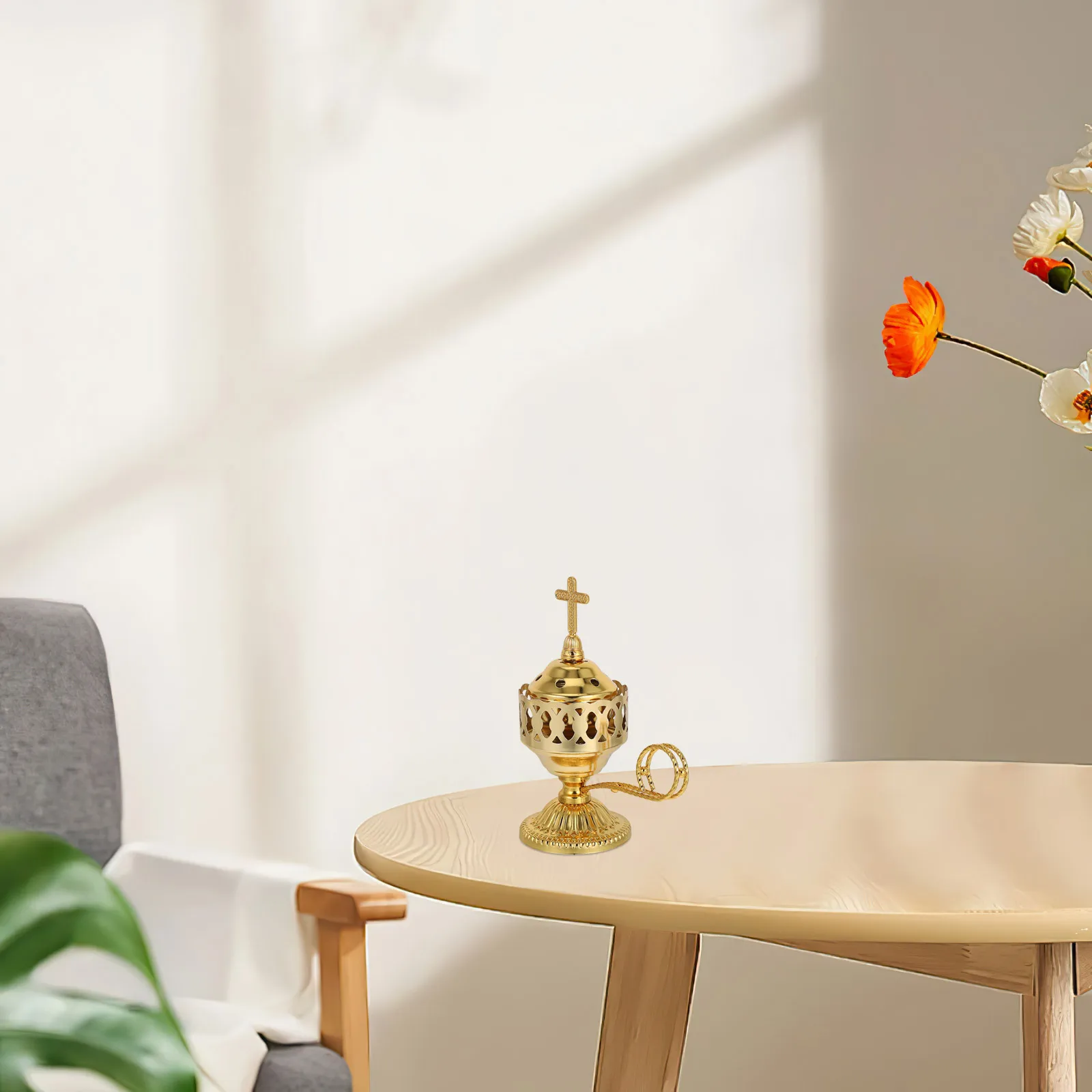 

Middle Incense Burner Handcrafted Aromatherapy Censer for Home Office Yoga Bakhoor Holder