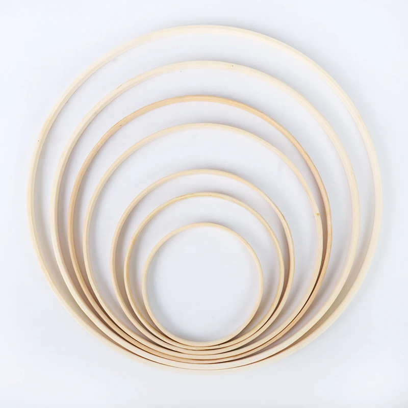 1pc 8-40cm diy handgemachtes Material für Blumenkranz Stickerei Reifen Bambus Kreis Holz Handwerk runden Ring Hochzeits dekoration