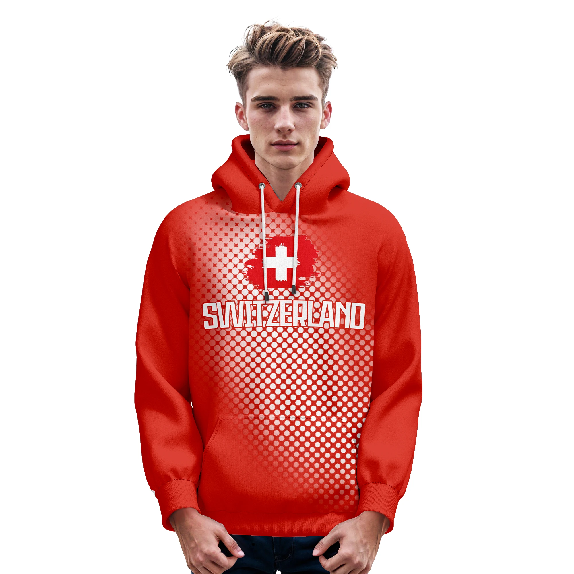 Custom Soccer Hoodies Switzerland Pullover Football Sweatshirt with Personalized Name Number Men Women Youth Fans Gift S-5XL