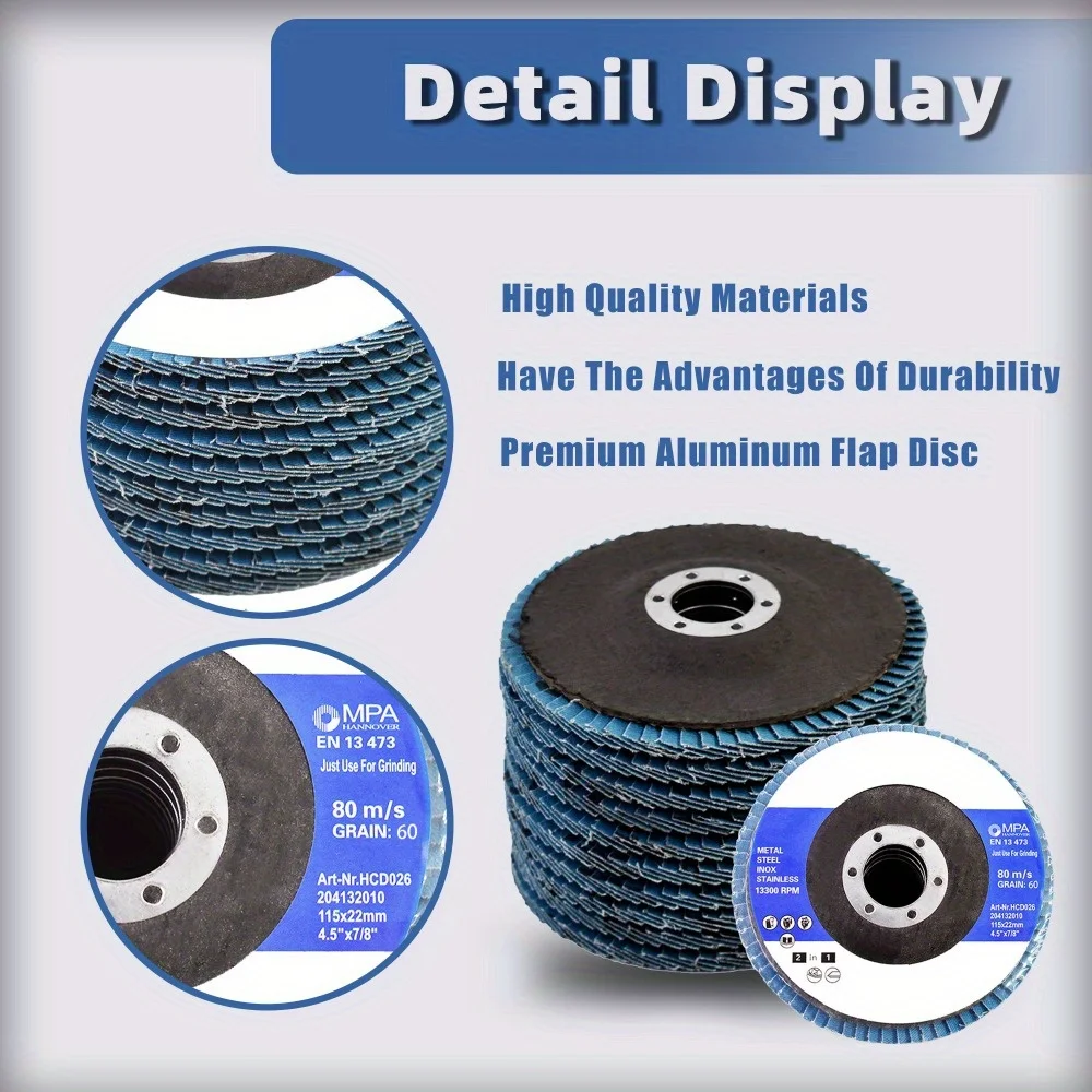 100 قطعة 4.5 بوصة 60 حصى T29 قرص رفرف قسط زركونيا الرملي طحن جديد