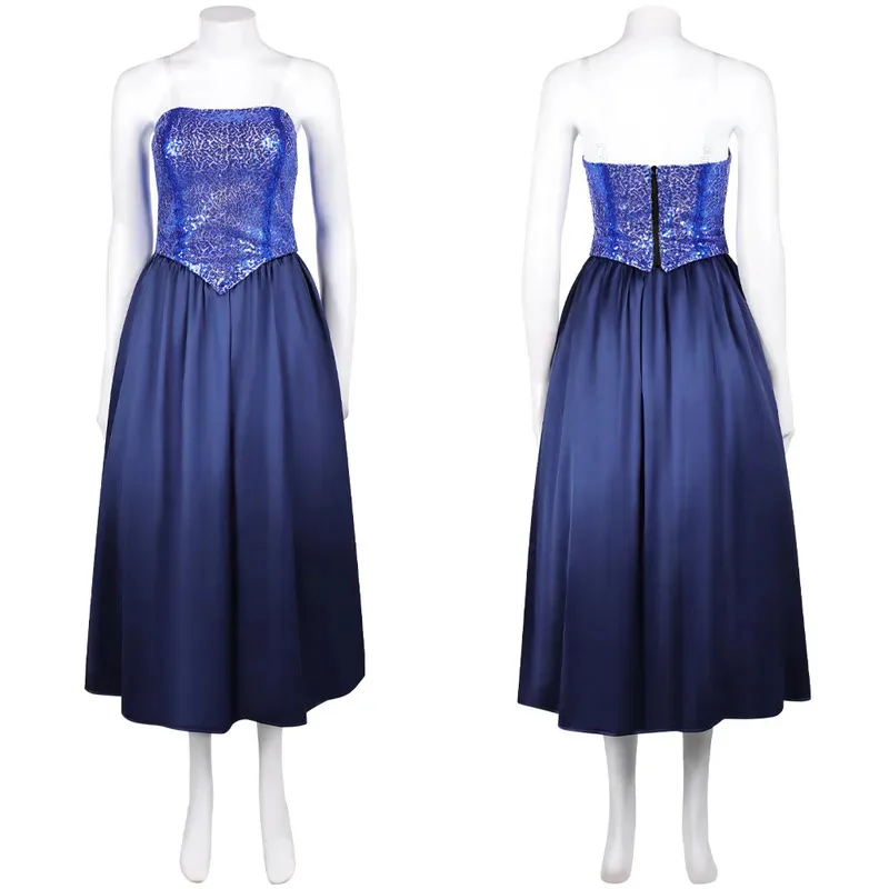 

COSda@2025 Movie Fear Street Prom Queen Costume Melissa Cosplay Fantasy Clothing Blue Dress Disguise Adult Women Fantasia Party