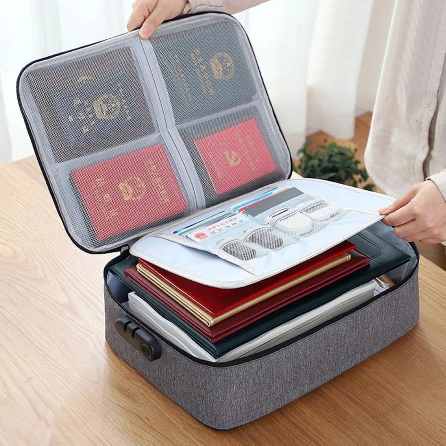 Security Lock Multifunction Storage Bag Certificate Document Bags Large Capacity Passport Card Real Estate License Organizer