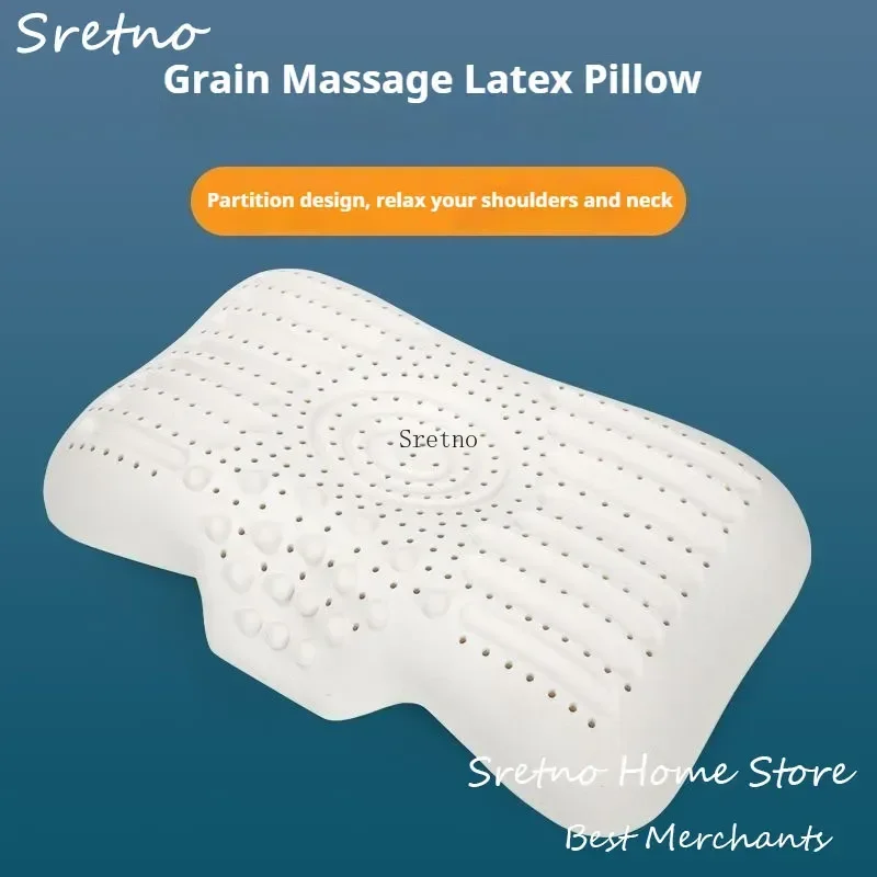 

Natural Latex Pillow Protects Cervical Vertebra for Sleeping Special Pillow with Granules for Massage Sleep Aid Single Pillows