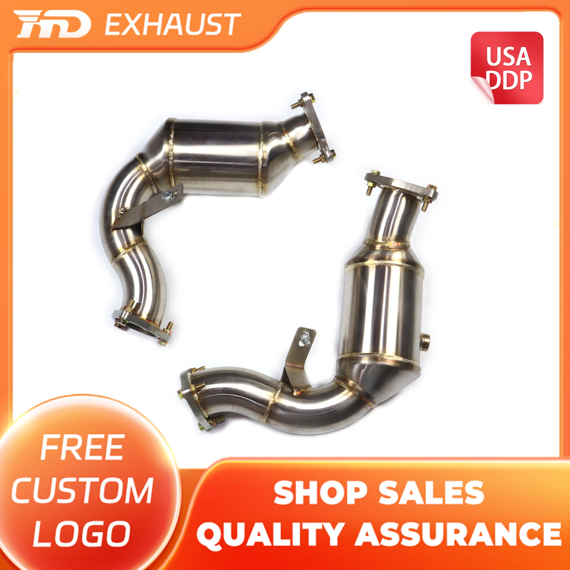 

HMD Hot sale Exhaust Manifold High Flow Downpipe for Audi Q5 B8 3.0T 2012+ With Catalytic Header Without Cat Catless Pipe