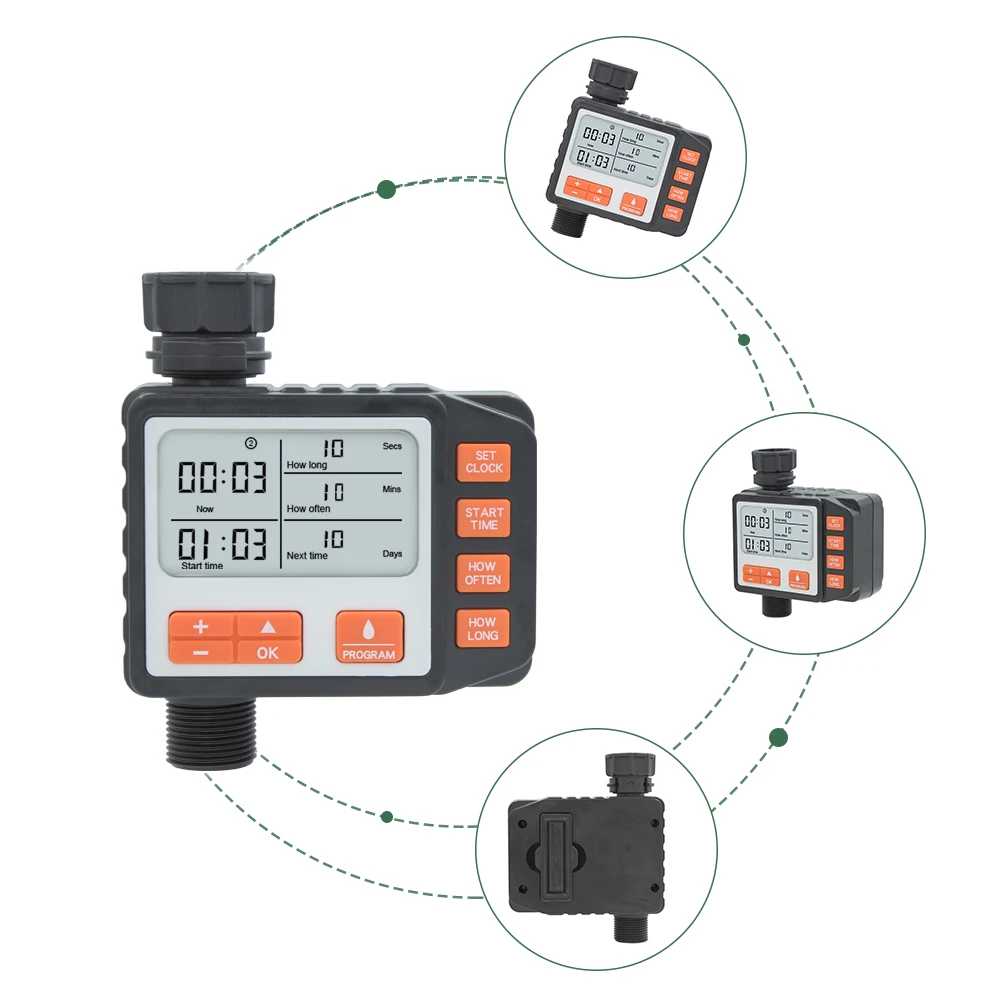 Large Screen Display Garden Watering Timer Digital Programmable  Irrigation Controller Lawn Flower Plant Automatic Watering Tool