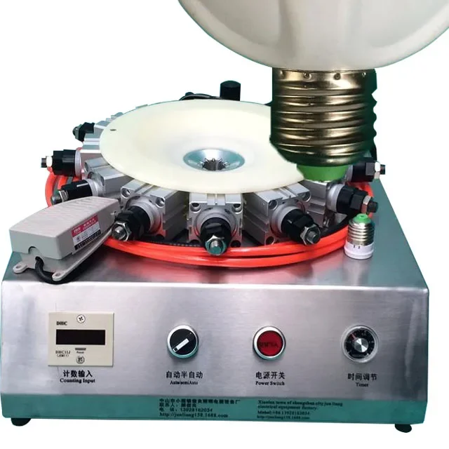 Lâmpada Cap Crimping Locking Machine, Bulb Holder e Montagens