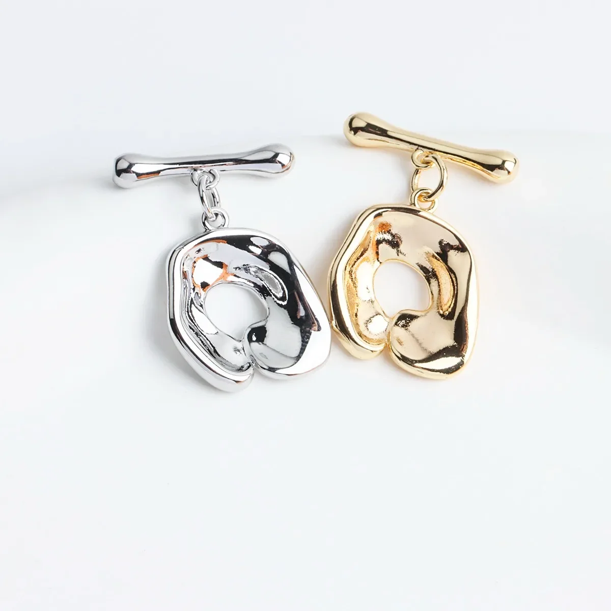 Paleta de oro Real chapada en 18K, hebilla OT Irregular, bricolaje, barroco, forma especial, estilo europeo y americano, hebilla de conexión final