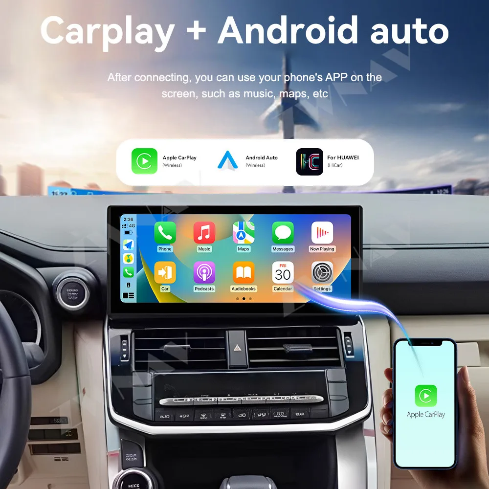 Android 14 Carplay 12.3 Inch Touch Screen Autoradio Stereo For Toyota Land Cruiser LC300 2022 Car GPS Navigation Head Unit Auto