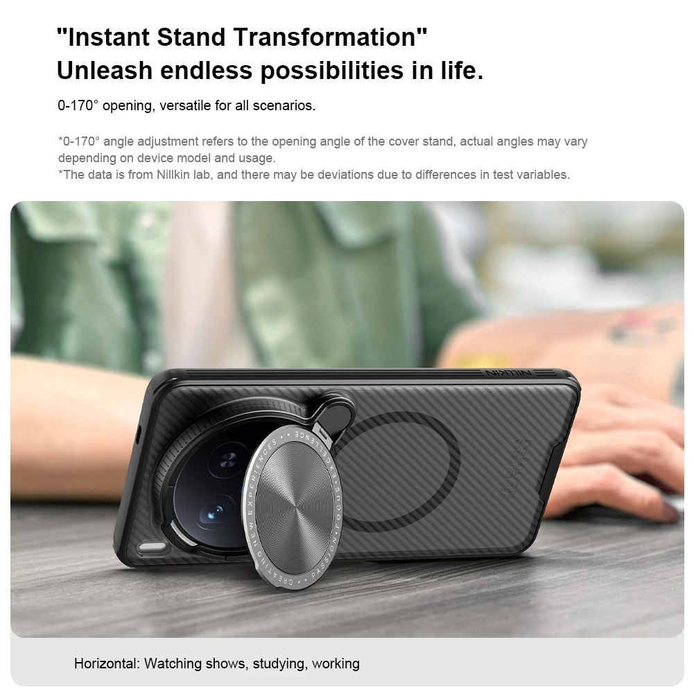 حافظة Nillkin لهاتف Vivo X200 Ultra 5G حافظة كاميرا سوداء شفافة دعامة شحن مغناطيسية عدسة Magsafe حماية الكاميرا 360 غطاء خلفي