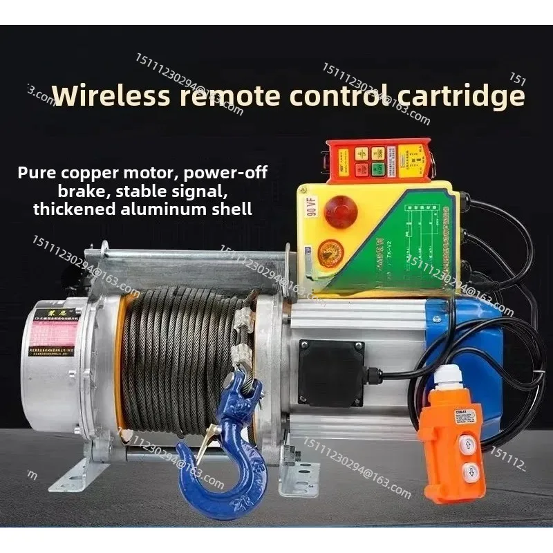 

1 ton 2 tons 3 tons wireless remote control crane winch pull cable pay-off machine electric hoist 220v hoist 380