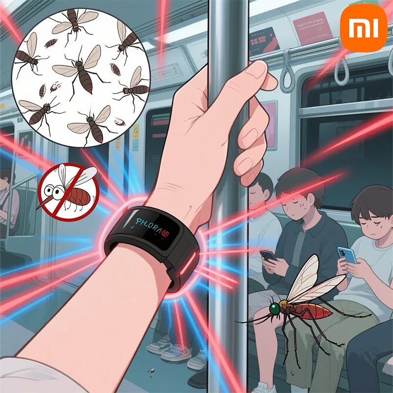 Часы Xiaomi от комаров для кемпинга на открытом воздухе - портативный силиконовый браслет от укусов с длительной защитой