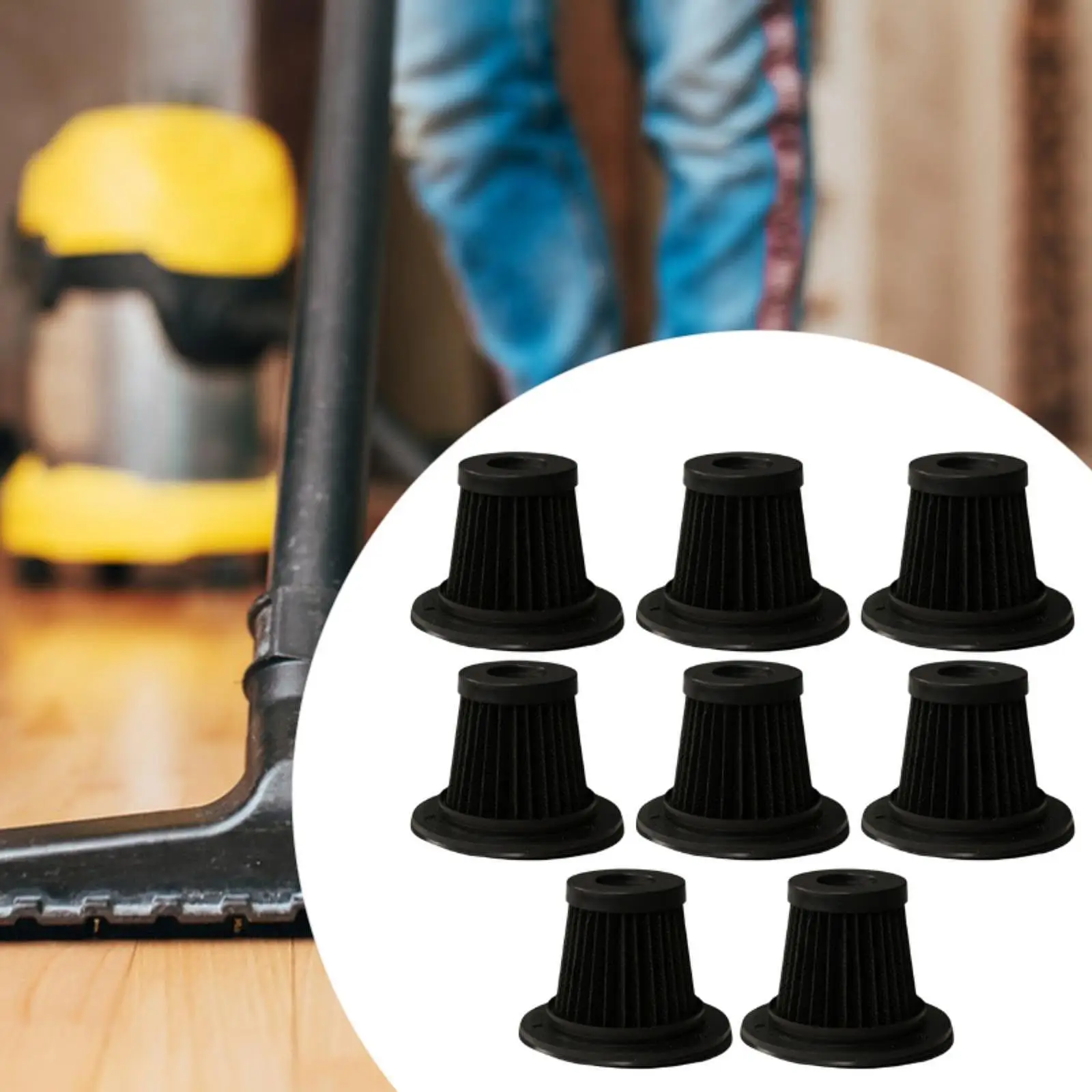 8 Buah Filter Pengganti untuk Penyedot Debu, Bagian Filter HEPA Perlengkapan Pembersih Filter Lipat Filter Vakum Cadangan untuk Kamar Tidur