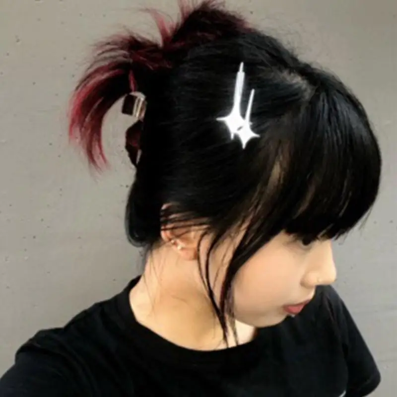 Small Fragrant Wind Clip Metal Hair Clip Korean Hair Accessories Headdress Star Side Clip Cool Irregular Bangs Clip