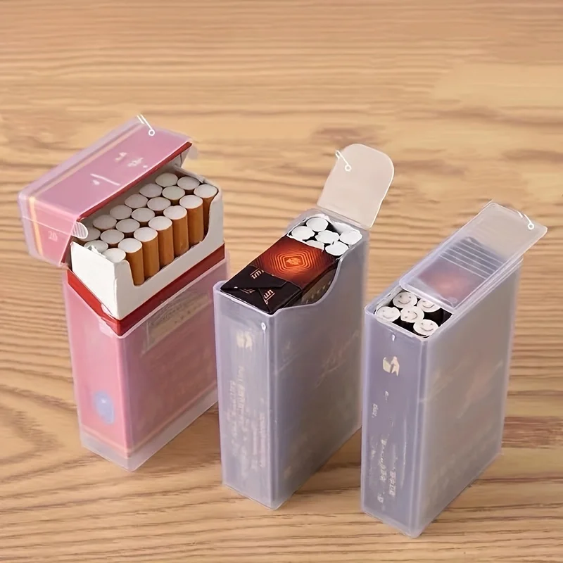 4pcs Cigarette Box Protection Box Plastic Focus Transparent Visible 20 Pack Cigarette Box Men's Portable Anti Pressure Cigarette