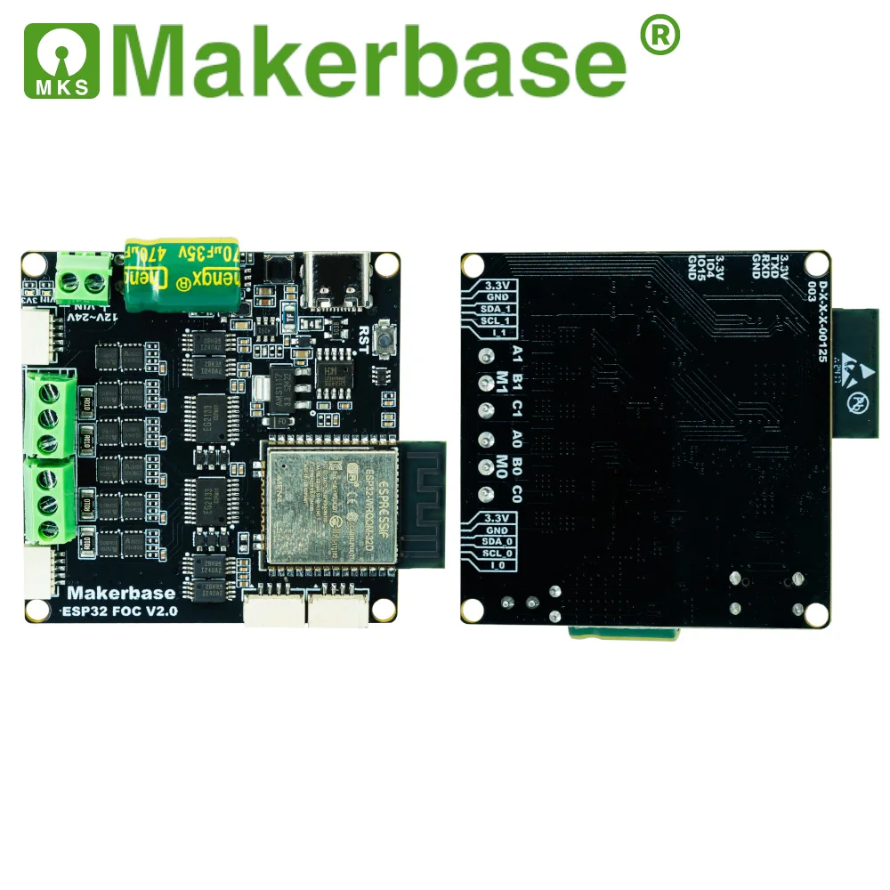 Makerbase esp32 duplo simplefoc escudo para bldc servo sem escova foc controlador de motor duplo de alta potência