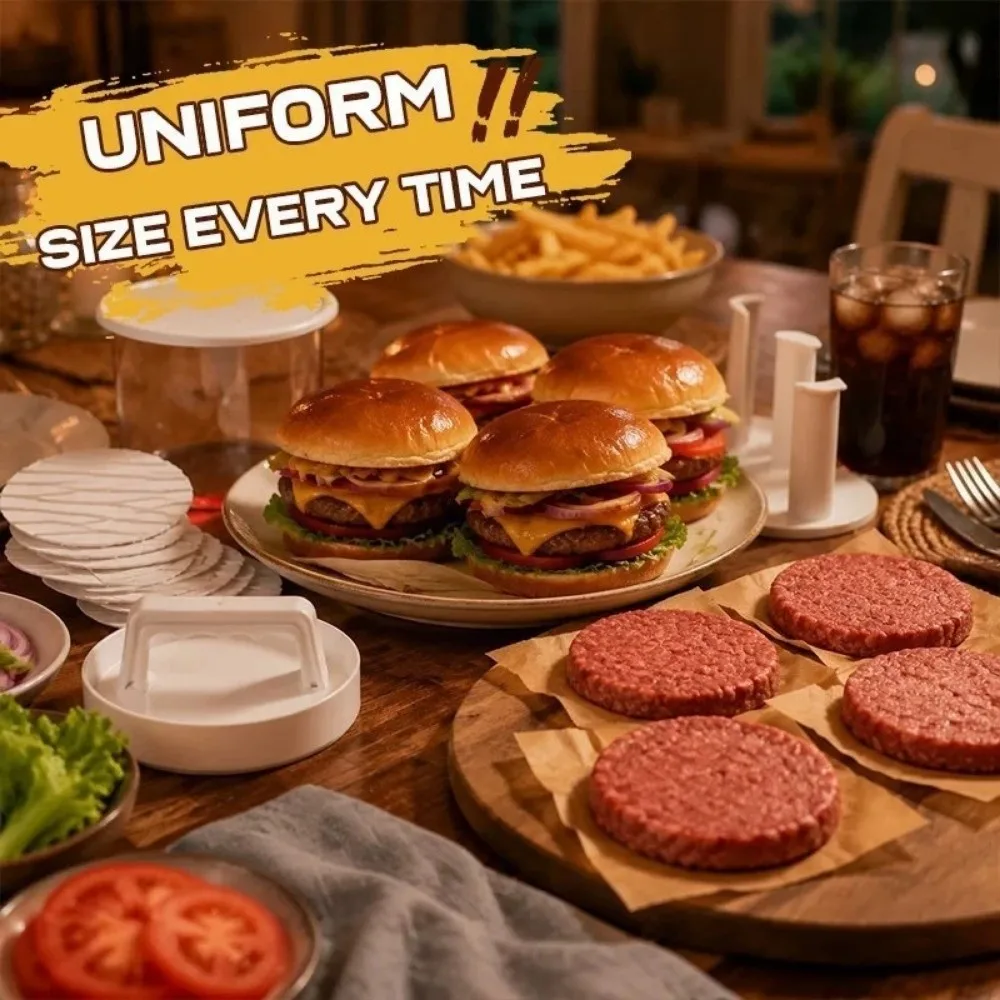 Non-Stick Burger Patty Maker Reusable Multi-Layer Hamburger Patty Press Practical Freezable Beef Press Mold Kitchen Accessories