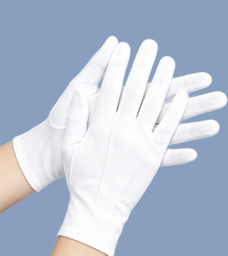 Sommerliche weiße Spandex-Handschuhe mit drei Fasern für Damen und Herren, kurz und dünn, atmungsaktiv, für Zeremonien, Kommando, Moderation, Fahren – Detail 1