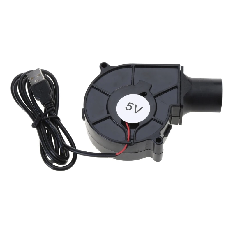 New 7530 5V USB Powered Fan with Speed Controller- Compact and Quiet Blower for Barbecue and Camping