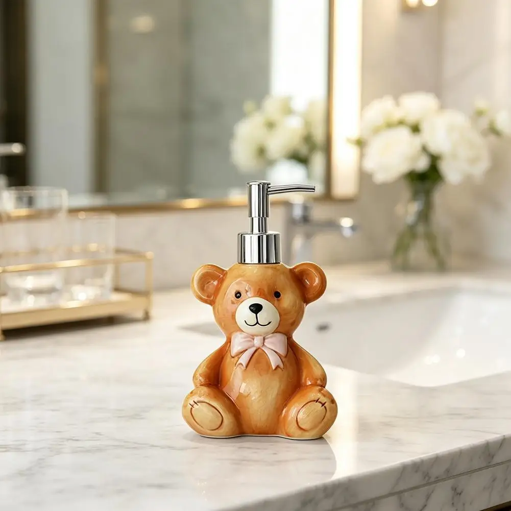 Festive Dispenser Christmas Ceramic Dispenser Set Gingerbread Man Liquid Hand Container Refillable Shower Gel for Bathroom