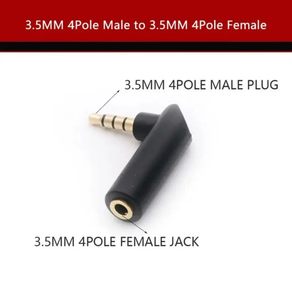 Male to Female Gold-plated Connector 3.5mm 3/4Pole L Shape Jack Adapter Connector Headphone Adapter Converter image 6