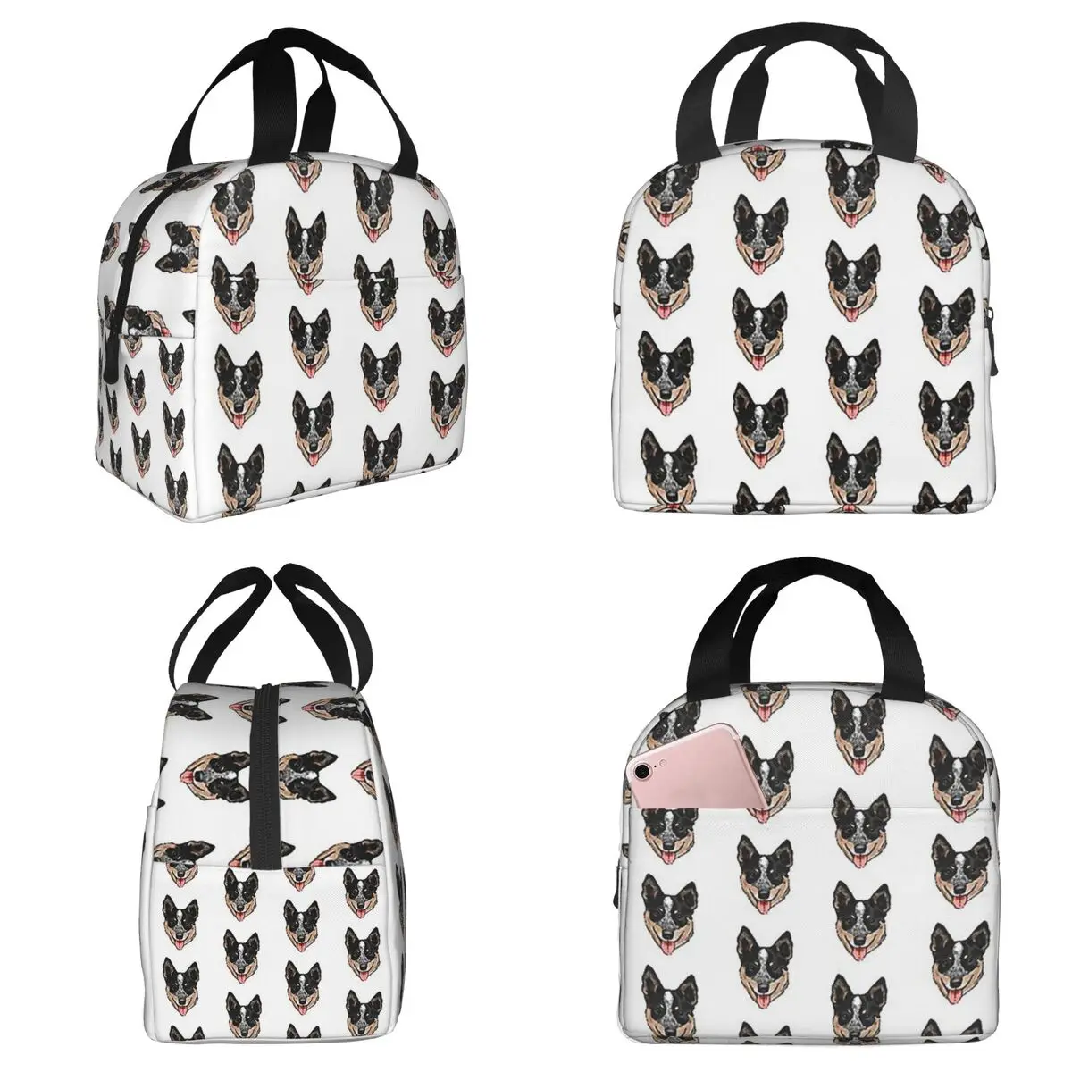 Bolsa térmica para el almuerzo con diseño de perro de ganado australiano, Blue Heeler Love, para niños, para la escuela, caja térmica para alimentos, portátil