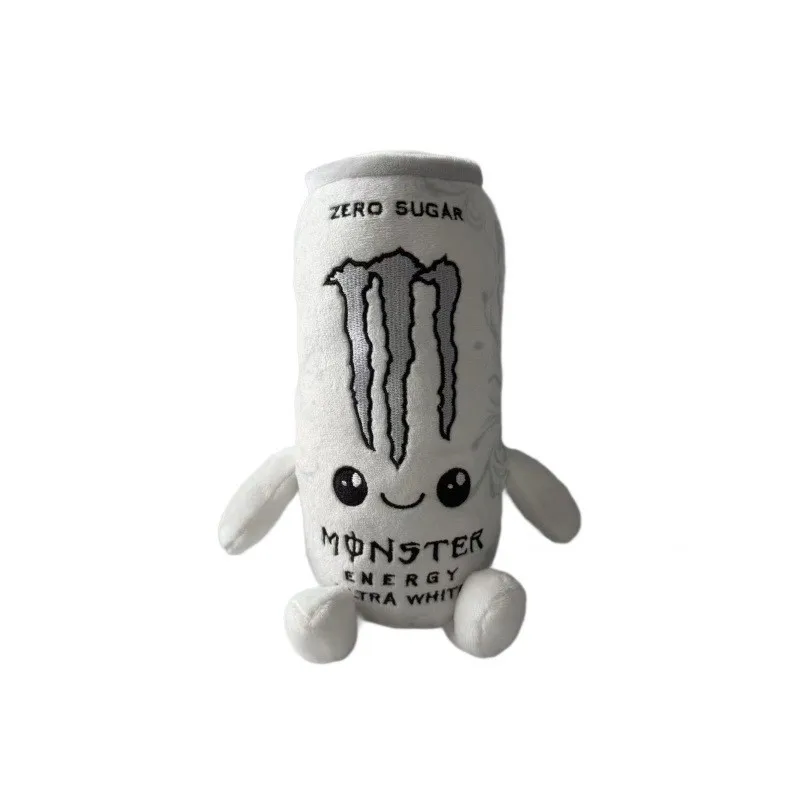 Zuckerfreier weißer Monster-Energy-Drink Plüsch-Spielzeug, Simulationsdosen-Plüschfigur, niedliche weiche Figur, Deko-Geschenk für Freunde