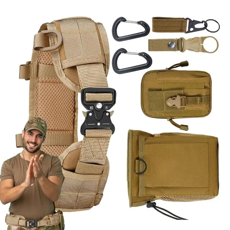 Battle Belt Pouches 8pcs Padded Nylon Belts Comfortable Tool Waist Security Duty Utility Belt Multifunctional Security Guard