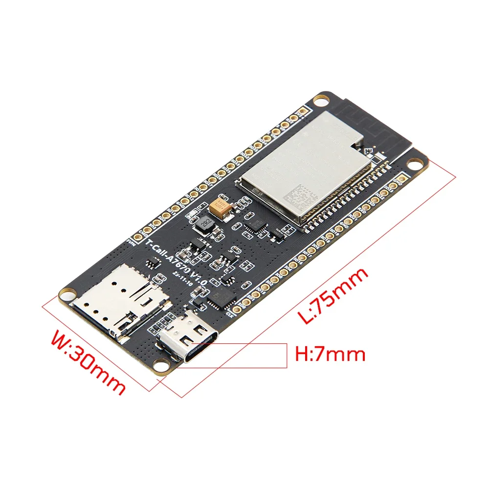 

LILYGO T-Call A7670 4G 2G ESP32 Макетная плата A7670E LTE GSM Сотовая сеть ESP32-WROVER-E WiFi Bluetooth Беспроводной модуль
