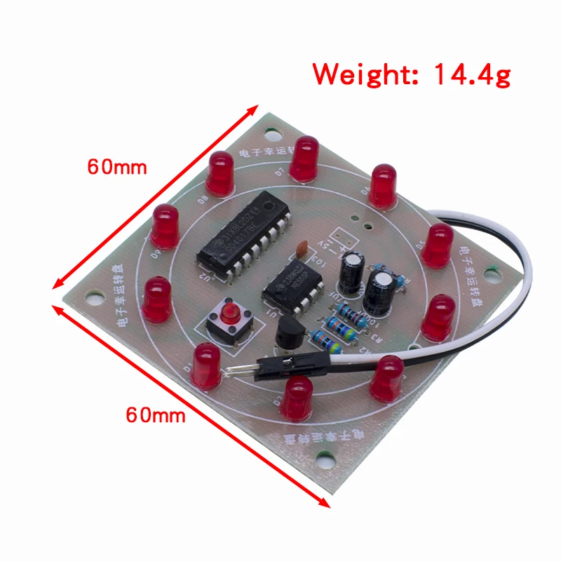 Electronic NE555 CD4017 Wheel Of Fortune DIY Kit Lucky Turntable Welding Training LED Flashing Light Rotary Suite Fun Gift Game