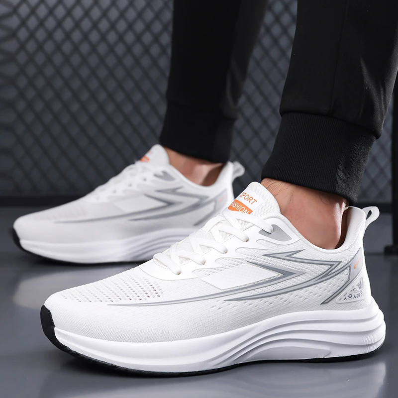 Sports Men's Shoes Summer Lightweight Anti-slip Running Mesh Shoes Breathable Soft Bottom Shock Absorption Youth Casual