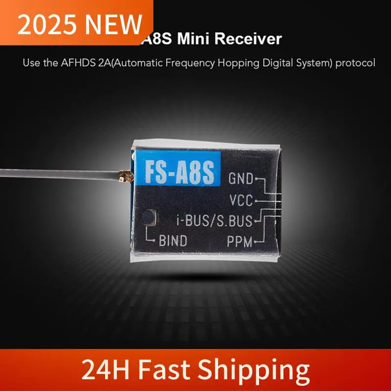 A49U FLYSKY 2.4G PPM 8CH جهاز استقبال صغير FS-A8S استقبال V2 طبعة محسنة لمتعدد الدوار