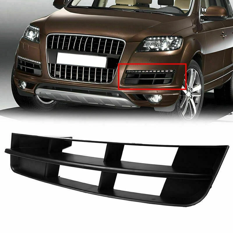 Bumper Grille For- Q7 2010-2014 Left Driver Side Textured Black Plastic 4L0807681B