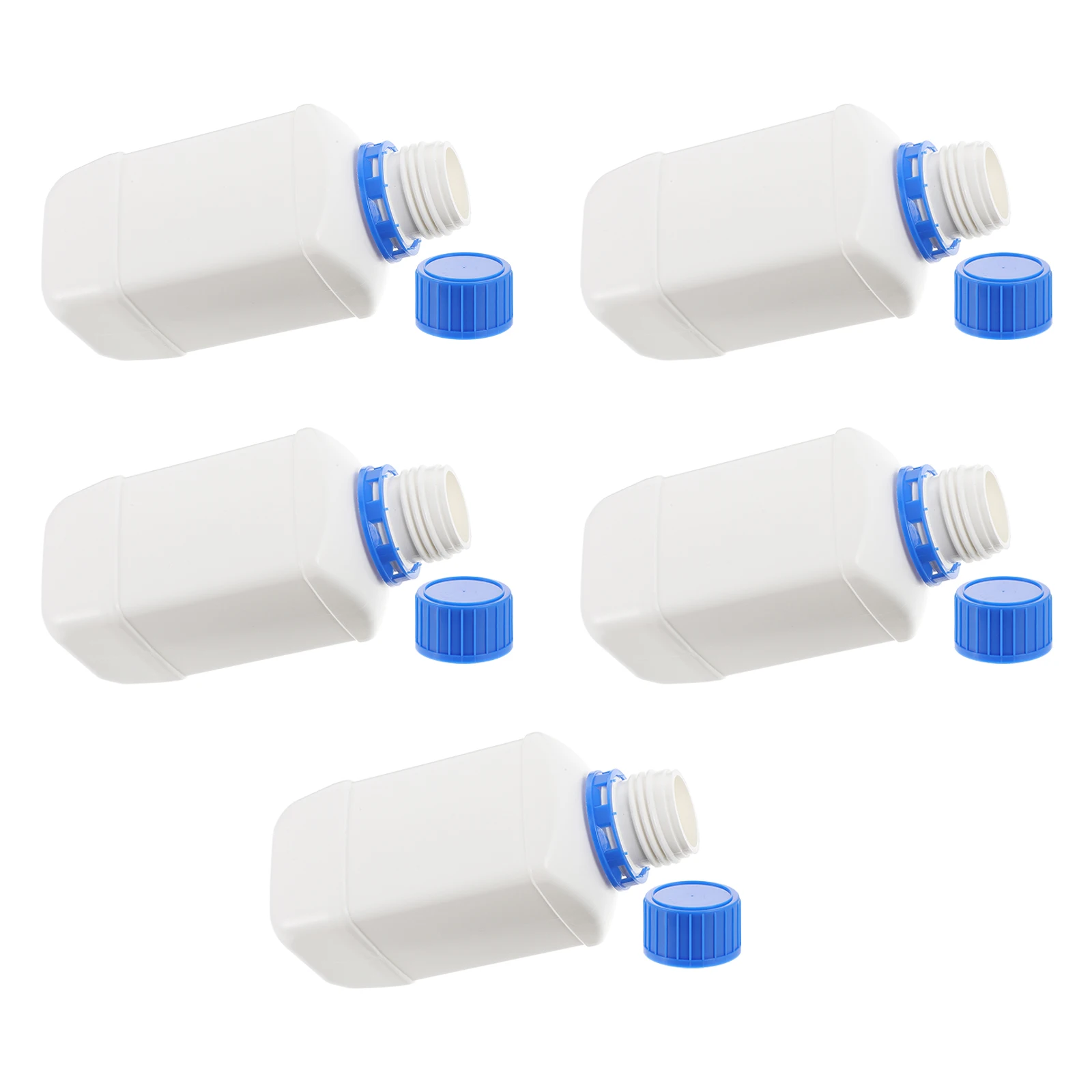 

5 Pcs Reagent Bottle Plastic Chemical Container Bottles Laboratory White Wide Mouth Small with Lids Travel