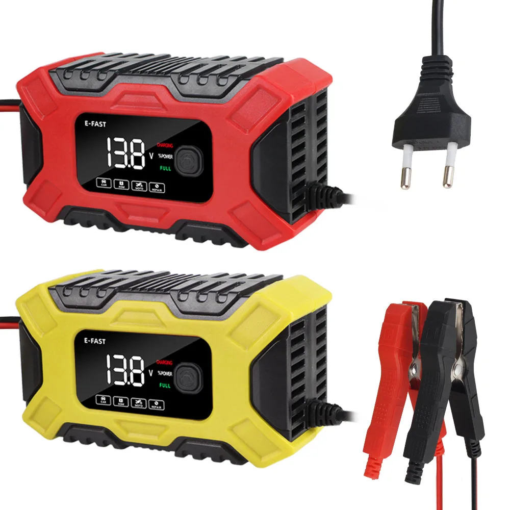 

12V 6A Pulse Repair Car Battery Chargers EU Plug Inteligent Detection 96W 100V/240V Input For Lead Acid AMG Battery