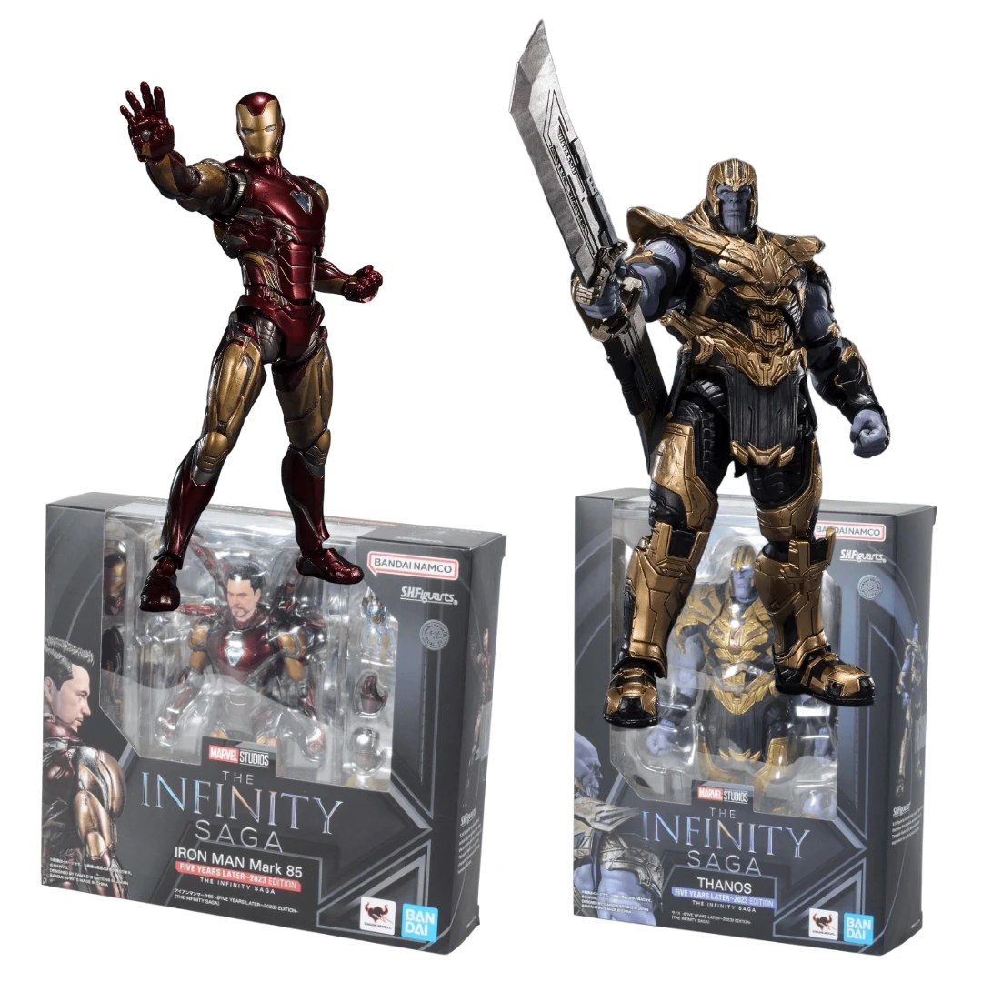 In Stock New Bandai S.H.Figuarts Thanos Iron Man Mark85 5th 2023 Edition (the Infinity Saga) Action Figure Collectible Toy Gift