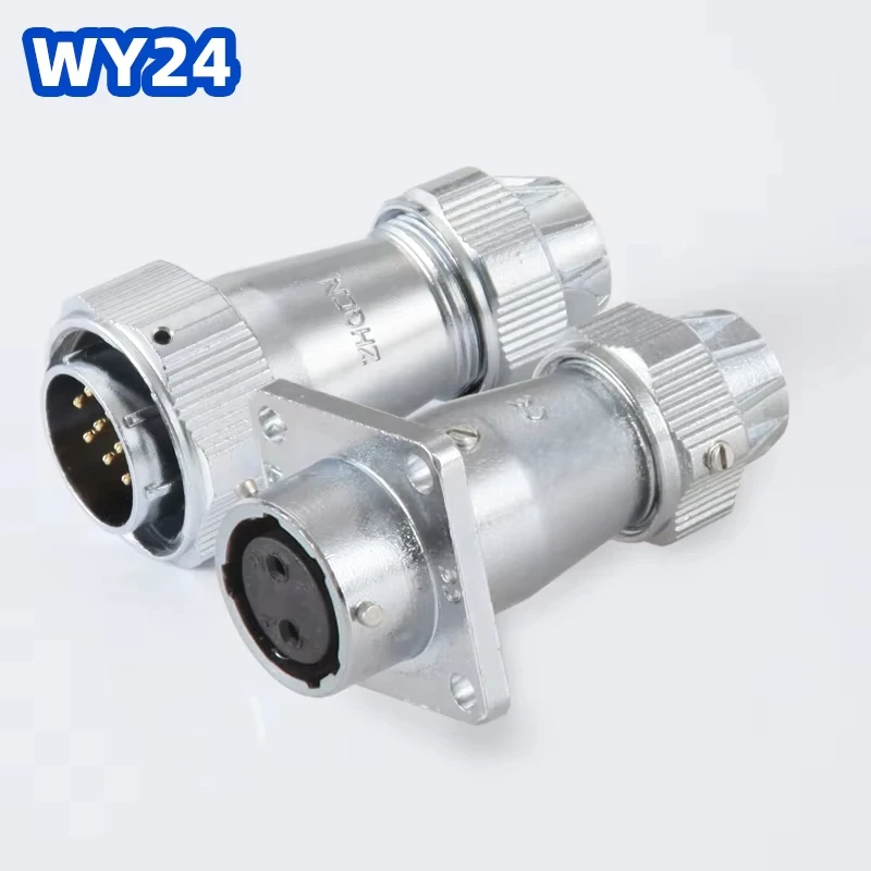 ZHQCN WY24 TE+ZEF Waterpoof IP67 Industrial Cable Wire Connector Circular Connector 2Pin 3Pin 4Pin 9Pin 10Pin 12Pin 19Pin