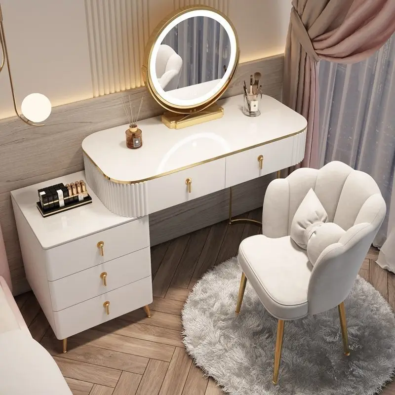 

Luxury Nordic Bedroom Makeup Table Modern Simple Multi-Functional Dressing Table