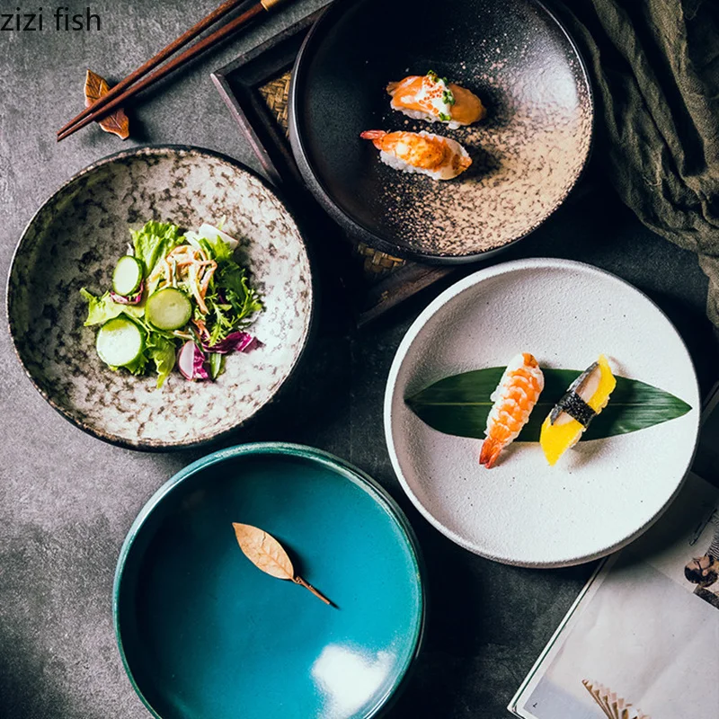 

Vintage Ceramic Deep Plate Restaurant Vegetable Salad Plate Sushi Sashimi Plate Pasta Plates Molecular Cuisine Tableware