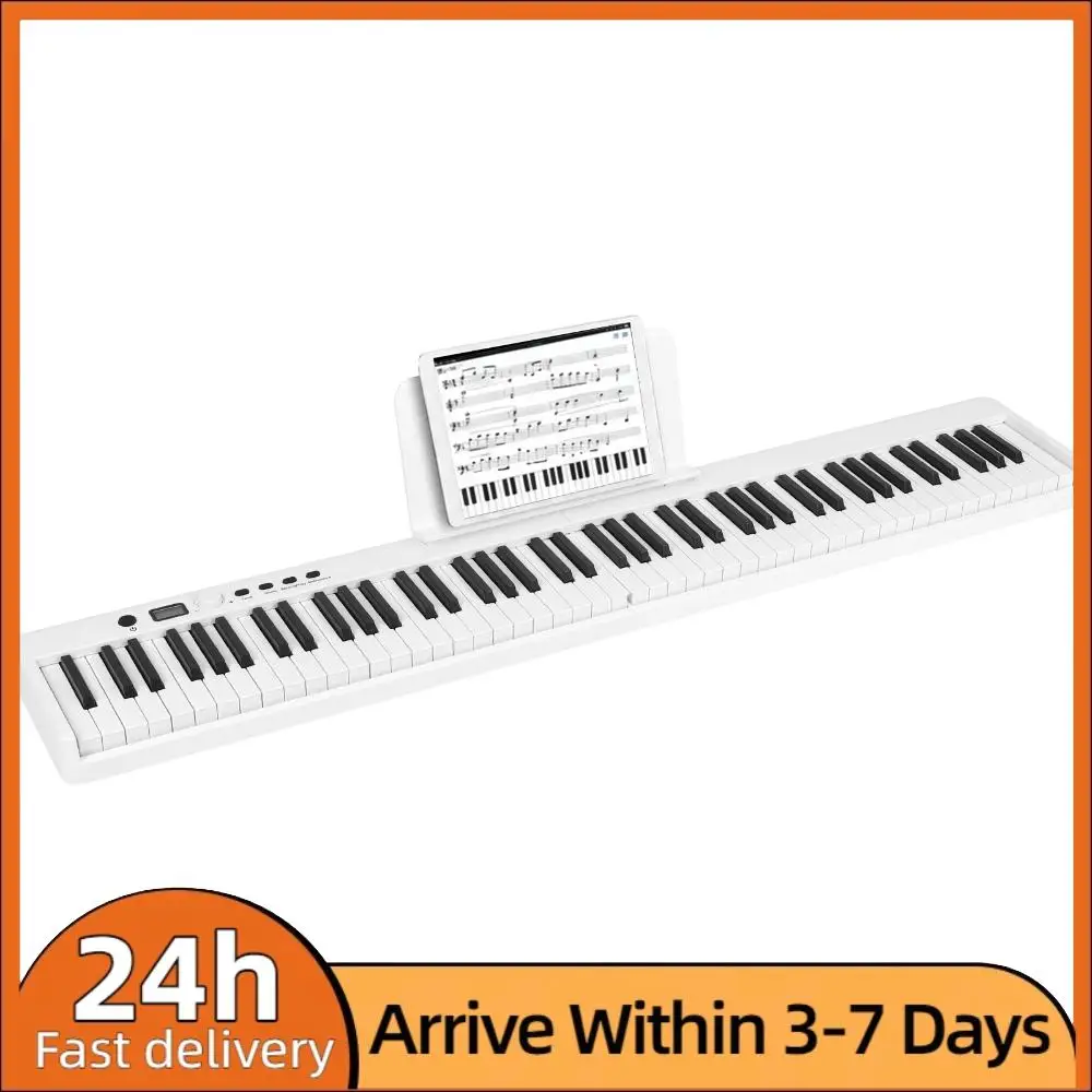 88-Tasten Elektronisches Keyboard-Klavier in voller Größe mit Sustain-Pedal, Notenständer, Tragetasche und MIDI BT für Anfänger & alle Niveaus