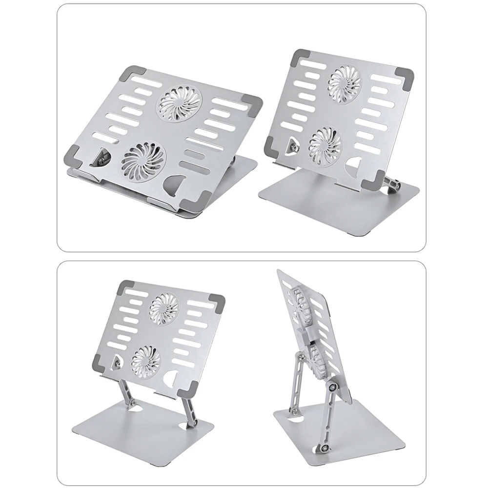 Laptop Stand with Fan Cooling, Portable & Adjustable Ventilated Aluminum Stand, Height Raise & Cooler for 12