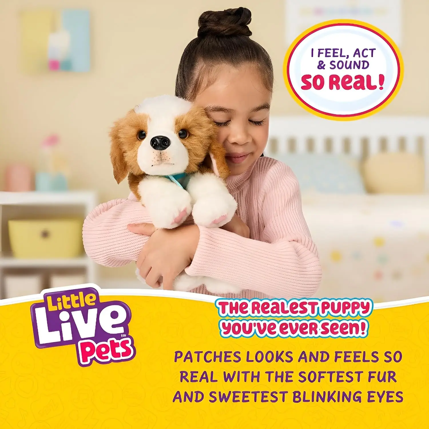 Realistic Interactive Beagle Toy Dog with 60+ Sounds and 2-in-1 Bed, Lifelike Puppy Toy for Kids Ages 5 and Up